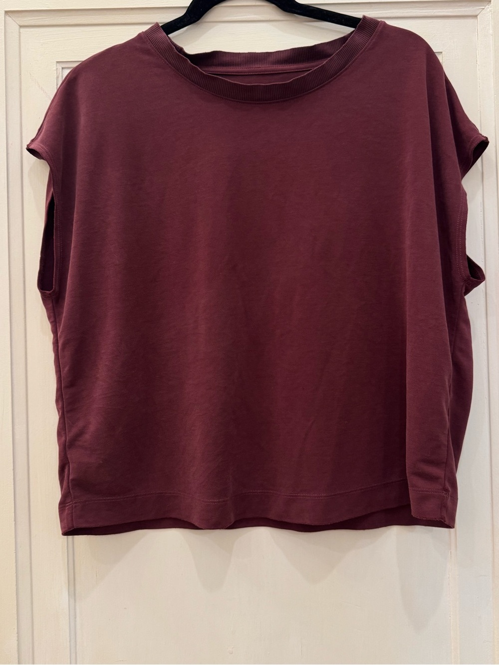 Lou & Grey Relaxed Boxy Short Sleeve Tee — Plum
